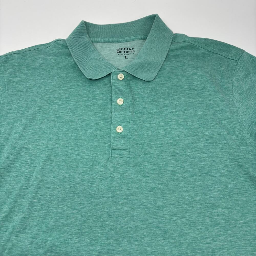 Brooks Brothers Large Solid Mint Green Short‎ Sleeve Cotton Polo Shirt